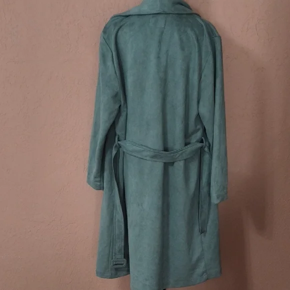 Elodie Belted Wrap Trench Coat Long Green XL - Picture 4 of 8